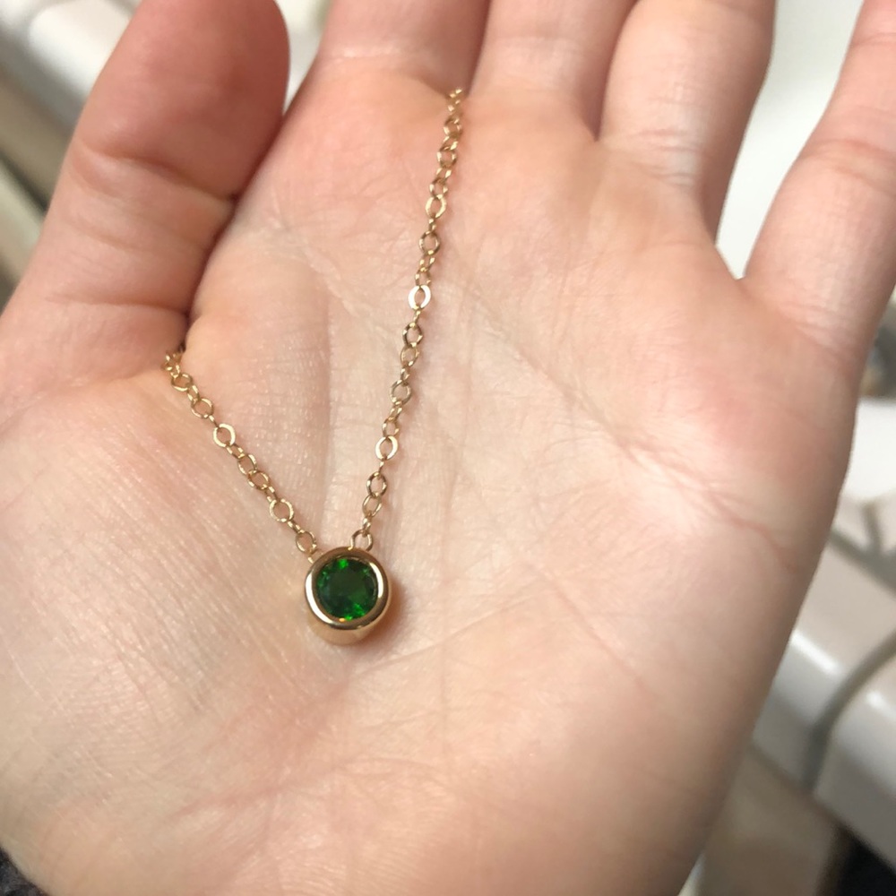 Handmade Green Crystal Necklace - Picture 3 of 3